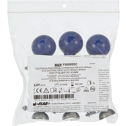 Электроды для ЭКГ многораз. D 24 грудные комплект 6 шт Fiab F9009SSC