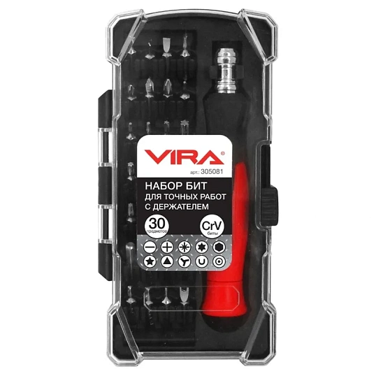 Отвертка для точных работ с битами 30 пр. VIRA 305081