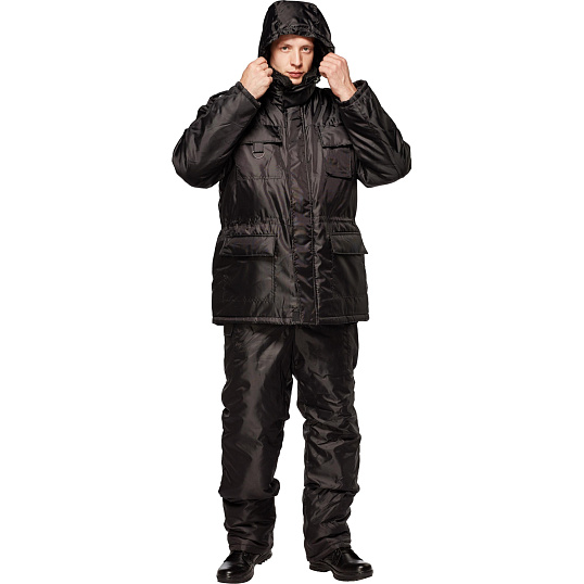 Костюм зимний Охранника с п/к черный (р.60-62) 170-176