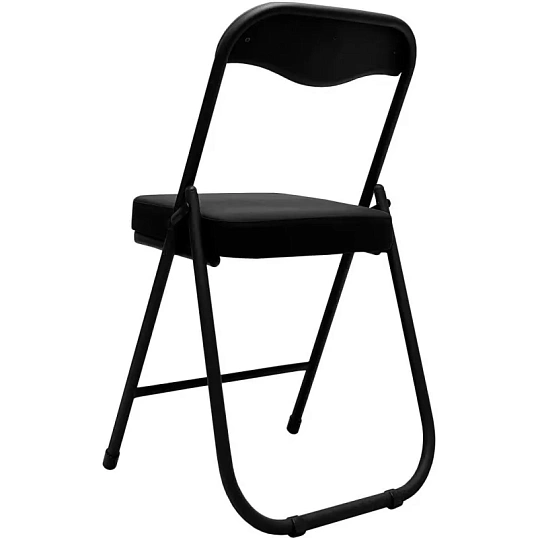Стул складной  каркас черный,  кожзам черный РС 04 кант