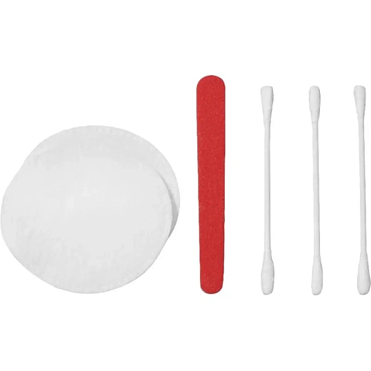 Набор косметический (2 диска, 3  палочки,пилочка) в пэ, 300шт