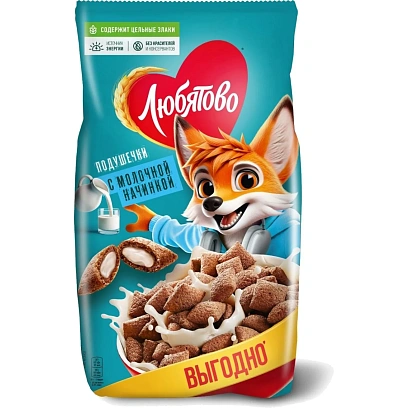 Подушечки Любятово с молочной начинкой, 500г