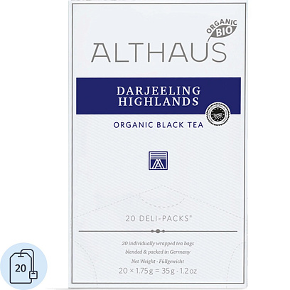 Чай пакетированный Althaus Darjeeling Highlands  черный, 20x1.75г
