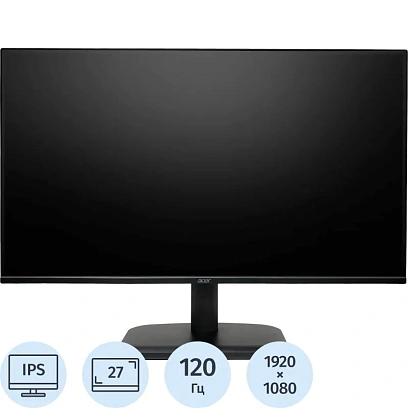 Монитор Acer (UM.HE1CD.G02)27/FHD/IPS/120Hz/250cd/1ms/HDMI/VGA