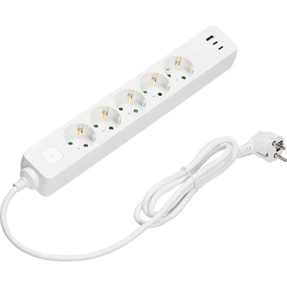 Сетевой фильтр BigTech CD5-1,4WU (5р/1,4м/USB-C/USB-A/16А/3680Вт белый)