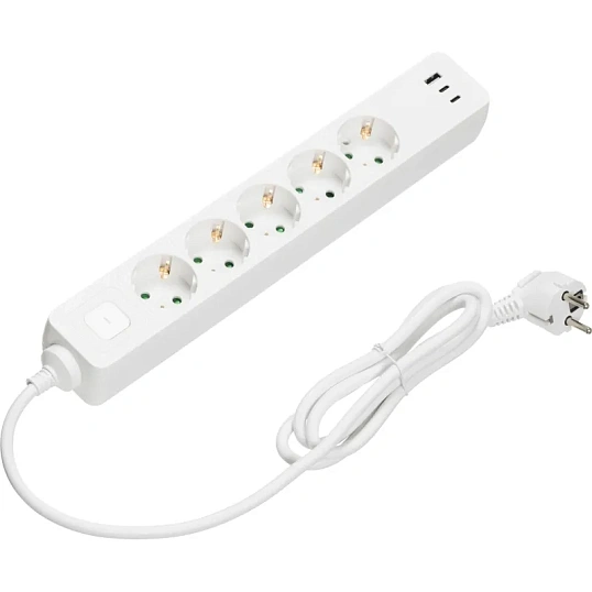 Сетевой фильтр BigTech CD5-1,4WU (5р/1,4м/USB-C/USB-A/16А/3680Вт белый)