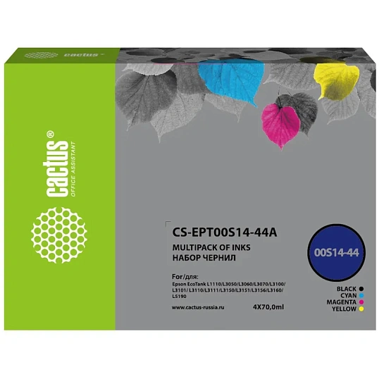 Чернила Cactus CS-EPT00S14-44A 103 набор 4x70 мл для Epson L1110/L3100