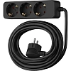 Удлинитель сетевой ФОТОН 16-103Е, 10м, 3 розетки, 16А, с заземл.,Черный