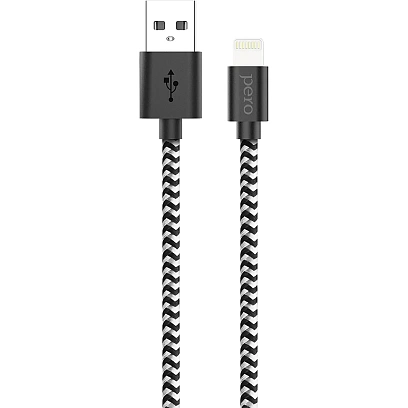 Кабель USB PERO DC-04 8-pin Lightning, 1м, Silver-black