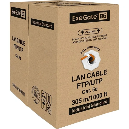 Кабель ExeGate FUTP4-C5e-CU-S24-IN-LSZH-OR-305-FLUKE FTP