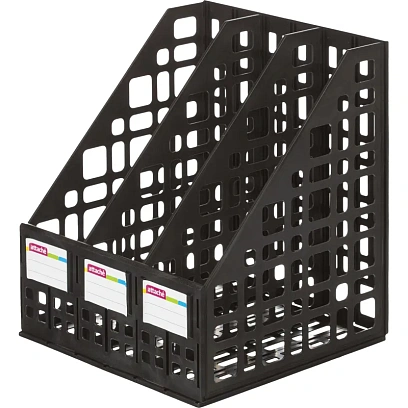 Лоток вертикальный для бумаг Attache сборный черный 3 отделения,  240мм