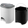 Ведро мусорное с педалью 19л пластиковое, мрамор