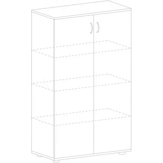 Шкаф IN Рондо закрытый средний Ш-32 (2) дуб альпийский 804х450х1445