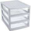 Бокс с выдвижными лотками А4 260х368х265мм 3выдв.отд, светло-сер. 433223930