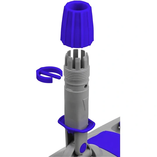 Держатель МОПа универс/зажимы, пластик LuscanProf  50х11см, серый/синий