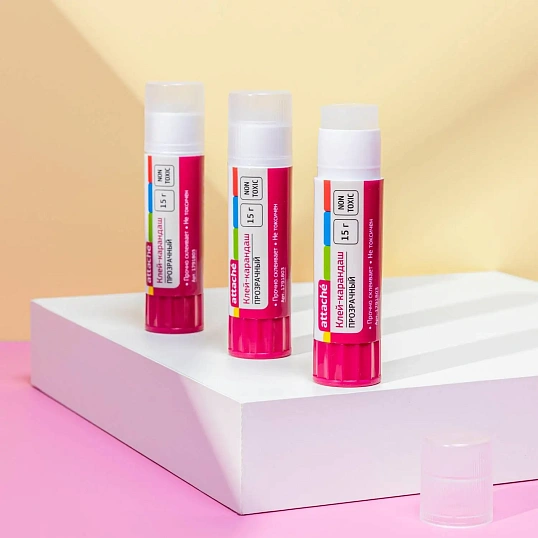 Клей-карандаш 15г Attache прозрачный