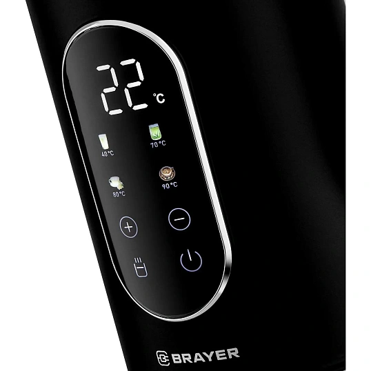 Чайник BRAYER 6107BR-BK,электрический,2200Вт,1,7л,Cool Touch,cенсор упр
