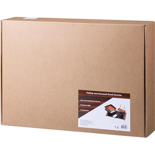 Набор настольный RS5M-3A на 5 предметов из МДФ, цвет: палисандровый/черный