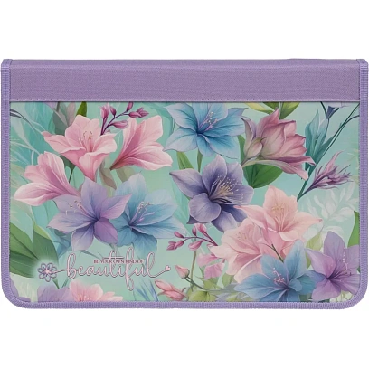 Папка для тетрадей Нежность цветов, А4,с резинками,ткань/ламинат,88446