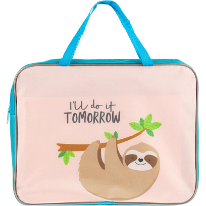 Папка школьника А4 с ручками + твердое дно, ПШ-11, ЗАБАВНЫЙ ЛЕНИВЕЦ 2022