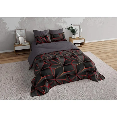 Постельное белье 1,5сп перкаль набивной (нав.70х70 2шт.), Этна