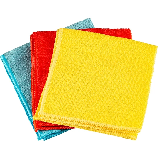 Салфетки хозяйственные из микрофибры универс  220г/м2 30х30см 3шт/уп
