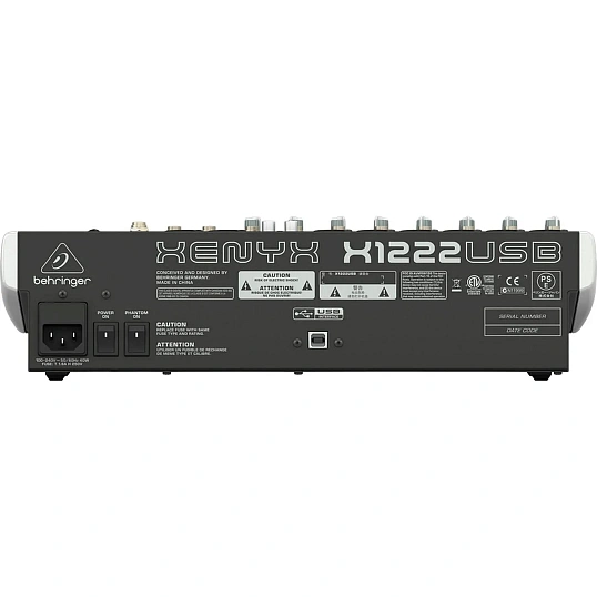 Микшерный пульт Behringer X1222USB, 12 каналов, USB, 4 компрессора