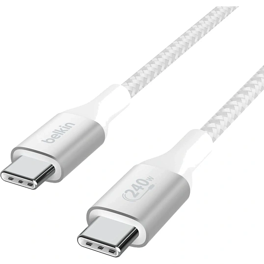 Кабель Belkin (CAB015bt2MWH)BoostCh.240W USB-C to USB-C Braided 2м белый