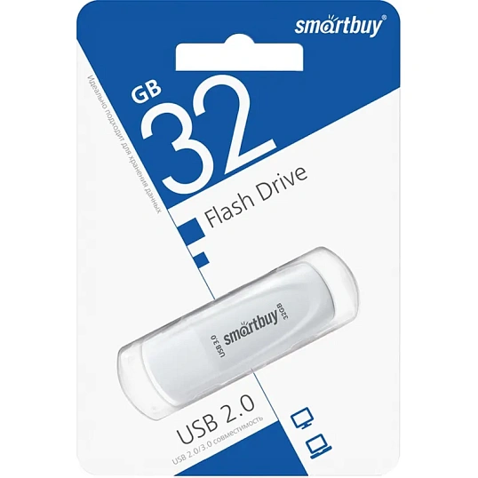 Флеш-память Smartbuy UFD 3.0/3.1 32GB Scout White (SB032GB3SCW)
