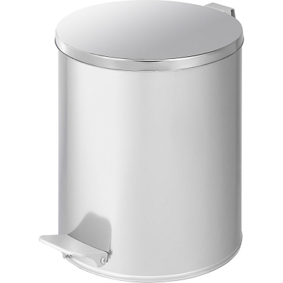 Ведро мусорное с педалью 15л стальное, хром, 250х330мм