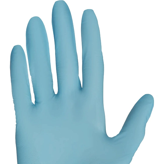Перчатки нитрил., нестер., н/о, голубой Benovy (L) 100пар/уп