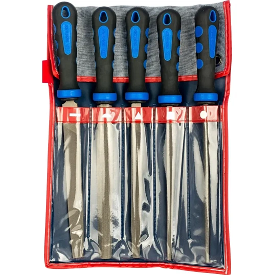 Набор напильников 200 мм, двухкомп. рукоятки,5 предм KING TONY NO1005GQ