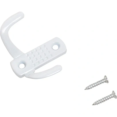 Вешалка настенная УЗК_Крючок двухрожковый СТАНДАРТ 212 B WW (15421)мат.бел