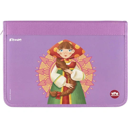 Папка для тетрадей  Комус Три Богатыря Любава,А4с рез,ткн,340х235х30,ПТ-Р4