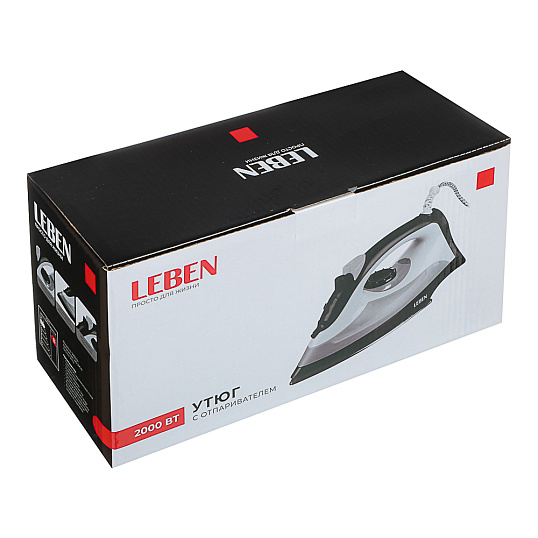 Утюг LEBEN с отпаривателем ES-5078 249-015 2000 Вт, подошва - нерж. сталь
