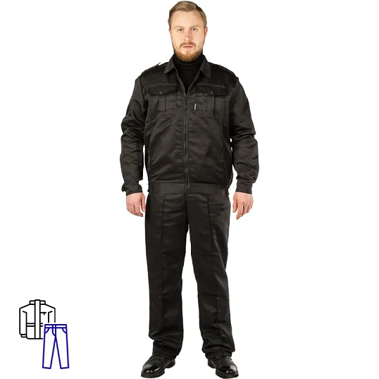 Костюм охранника К-м  Альфа  черн.(р.60-62)/170-176