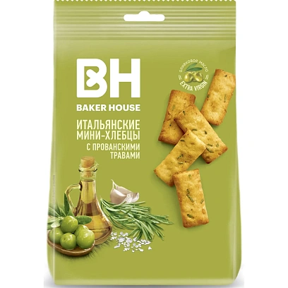 Хлебцы мини Baker House Итальянские прованские травы, 110г
