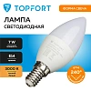 Лампа светодиодная Topfort E14 7W 3000K свеча