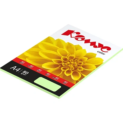 Бумага цветная Комус Color (зеленая пастель), 80г, А4, 50 л.