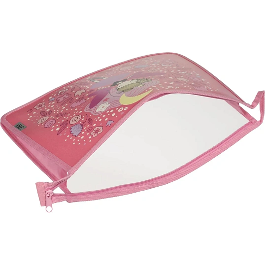 Папка для тетрадей Фея А4 на молнии,пластик,ПТ-813