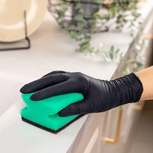 Перчатки однораз. PACLAN нитрил неопудренные черные 407780 р.M 50шт/уп,ПС