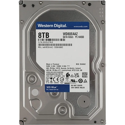 Жесткий диск WD Blue 3.5 8TB SATA, 5640 rpm(WD80EAAZ)