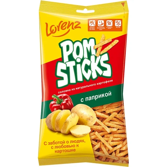 Чипсы картофельные соломкой Lorenz Pomsticks с паприкой 100г