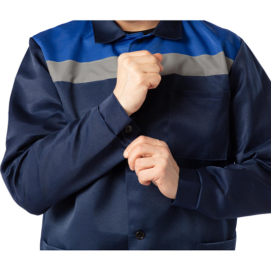 Костюм рабочий летний муж. л16-КБР с СОП син/вас (р.72-74) 194-200