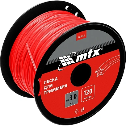 Леска для триммера MTX звезда 3,0 мм х 120 м, на катушке (96882)