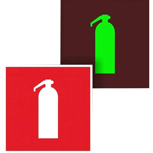 Знак безопасности F04 Огнетушитель (пластик,ф/л,200х200)