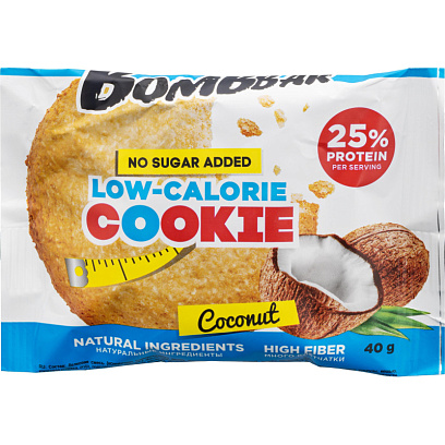 Печенье Bombbar протеиновое низкокаллорийное кокос, 40г