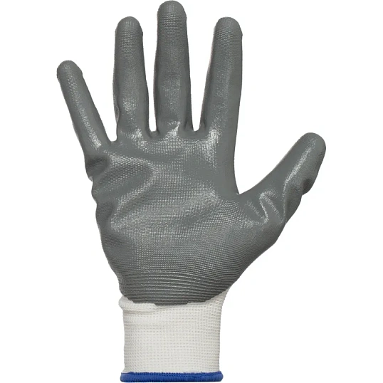 Перчатки защитные TOPFORT п/э с нитриловым покрытием белые р.10(XL)