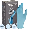 Перчатки нитрил., нестер., н/о, голубой Benovy (L) 100пар/уп