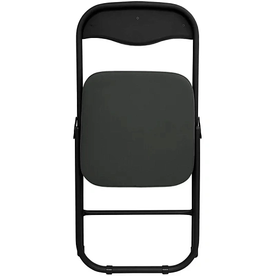 Стул складной каркас черный,  кожзам серый РС 04 кант